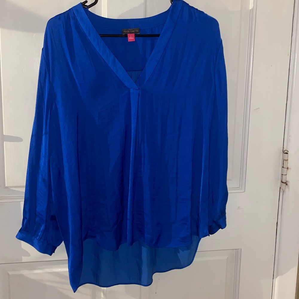 Vince Camuto | Royal Blue High/Low Blouse | Wms Lg